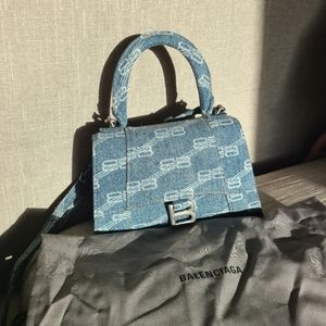 NWT Balenciaga Hourglass denim small satchel